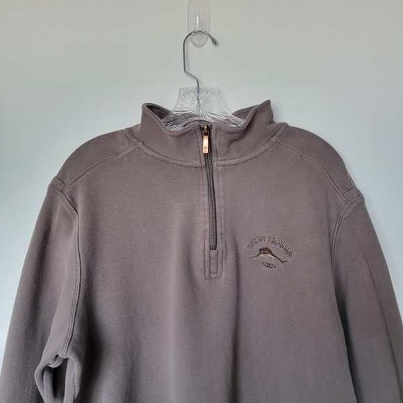 Tommy Bahama Men's Zip-Up Sweater - Brown - Picture 2 of 9